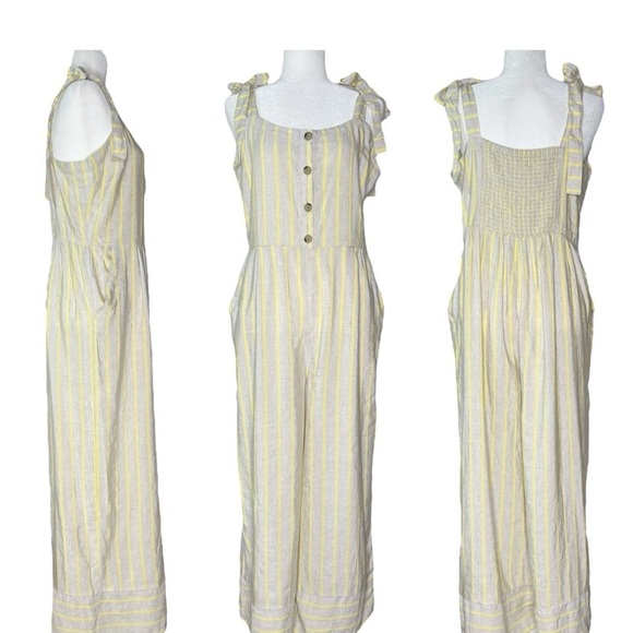 LOFT Pants - Loft Beach Linen Wide Leg Cropped Jumpsuit Beige
Yellow Boho Minimalist Sz L